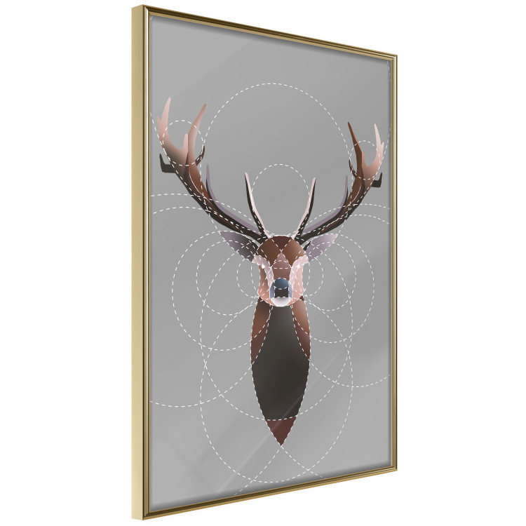 Wall Poster Deer in Circles - abstract brown deer made of geometric figures 126941 additionalImage 12
