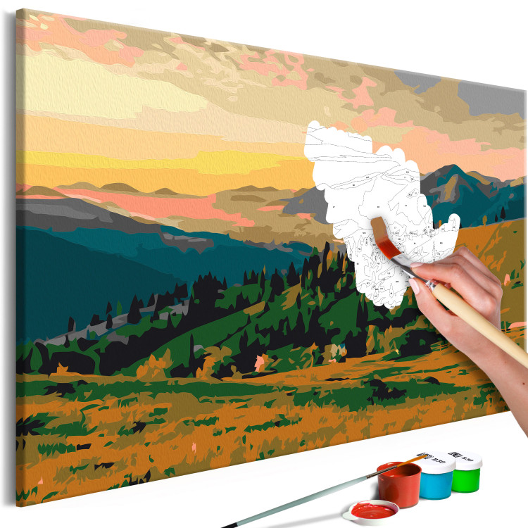 Paint by numbers for adults Mountains at Sunrise - Painting Kits