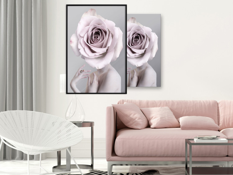 Wall Poster Rose Monologue - abstract composition of a woman with a rose on her head 127241 additionalImage 4
