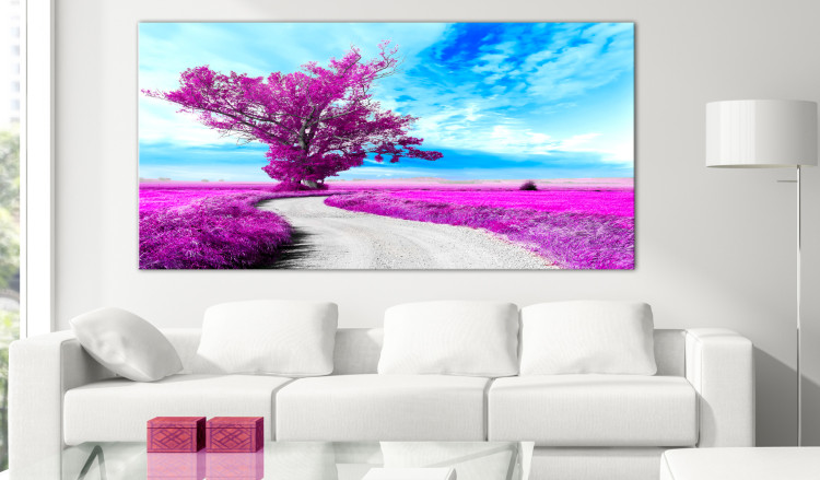 Large canvas print Tree near the Road - Violet II [Large Format] 128741 additionalImage 5
