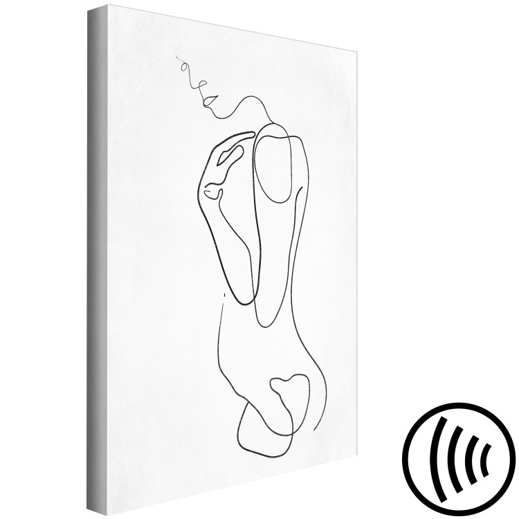 Canvas Print Linear Nude (1-piece) Vertical - abstract female silhouette 129741 additionalImage 6