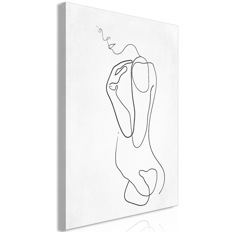 Canvas Print Linear Nude (1-piece) Vertical - abstract female silhouette 129741 additionalImage 2