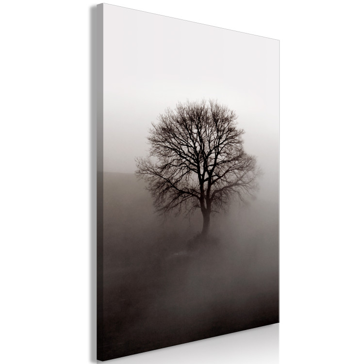 Canvas Print Dormant Power in the Tree (1-piece) Vertical - dark tree in the mist 130241 additionalImage 2
