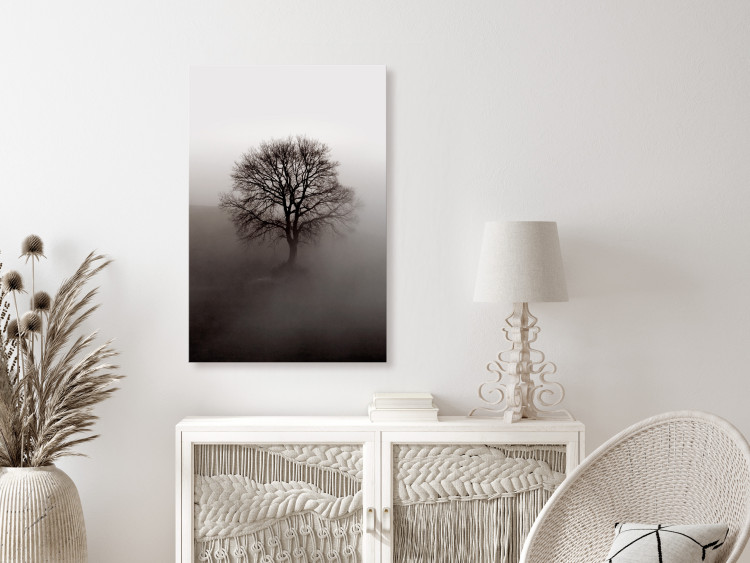 Canvas Print Dormant Power in the Tree (1-piece) Vertical - dark tree in the mist 130241 additionalImage 3