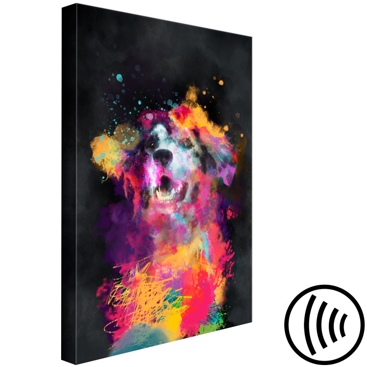 Canvas Dog's Joy (1-piece) Vertical - colorful dog in watercolor motif 130441 additionalImage 6