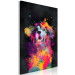 Canvas Dog's Joy (1-piece) Vertical - colorful dog in watercolor motif 130441 additionalThumb 2