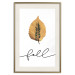 Poster Unusual Leaf - autumn yellow leaf on a contrasting white background 131841 additionalThumb 20