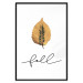 Poster Unusual Leaf - autumn yellow leaf on a contrasting white background 131841 additionalThumb 19