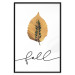 Poster Unusual Leaf - autumn yellow leaf on a contrasting white background 131841 additionalThumb 16