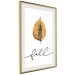 Poster Unusual Leaf - autumn yellow leaf on a contrasting white background 131841 additionalThumb 3