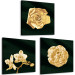 Canvas Flowers drenched in gold - a glamour style triptych with plant motifs 132141 additionalThumb 2