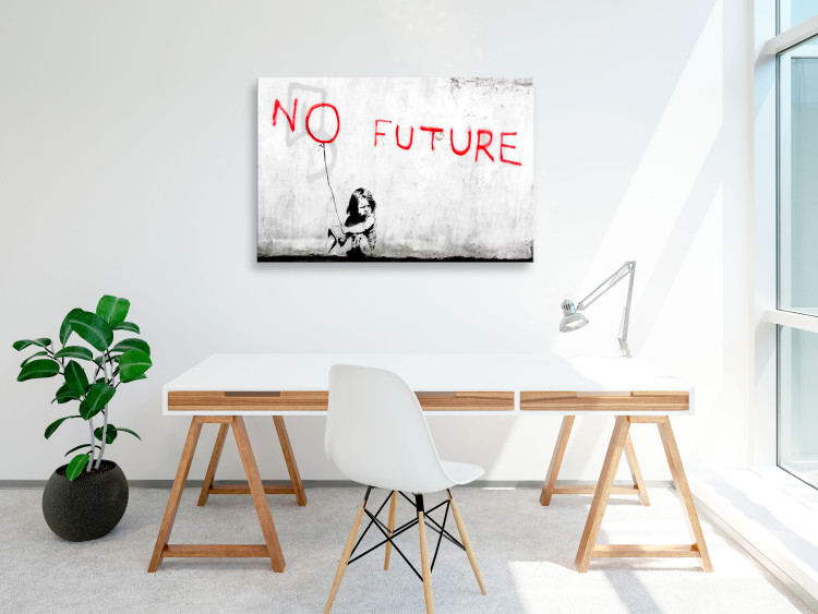 Canvas No Future (1-piece) Vertical - street art of a black girl 132441 additionalImage 3