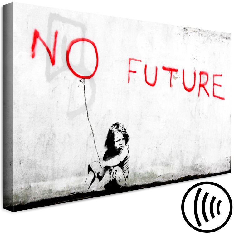 Canvas No Future (1-piece) Vertical - street art of a black girl 132441 additionalImage 6