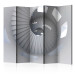 Folding Screen Spiral Stairs II (5-piece) - abstraction with white architecture 133141