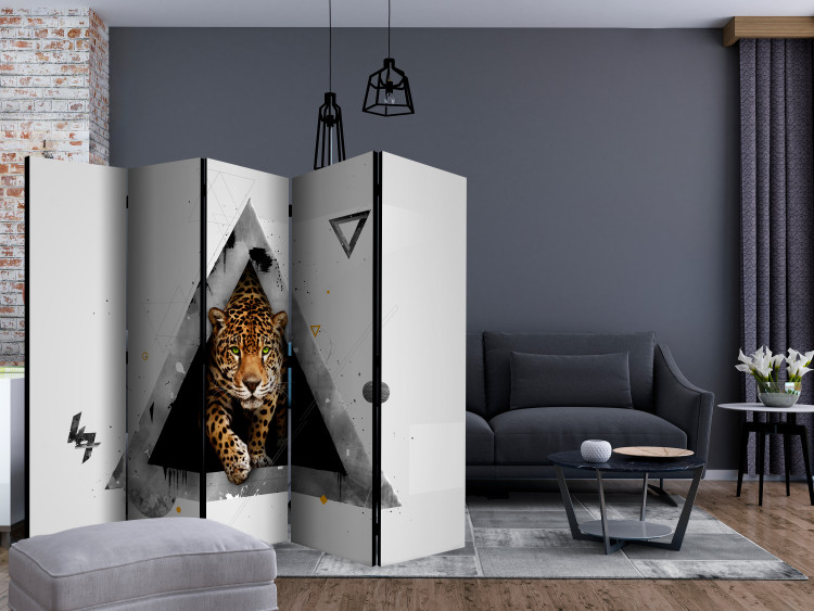 Room Divider Wild Abstraction II (5-piece) - animal and geometric figures 133341 additionalImage 4