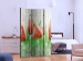 Folding Screen Red Tulips on Wood - flowers on white wooden fence 133641 additionalThumb 2