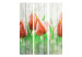 Folding Screen Red Tulips on Wood - flowers on white wooden fence 133641 additionalThumb 3