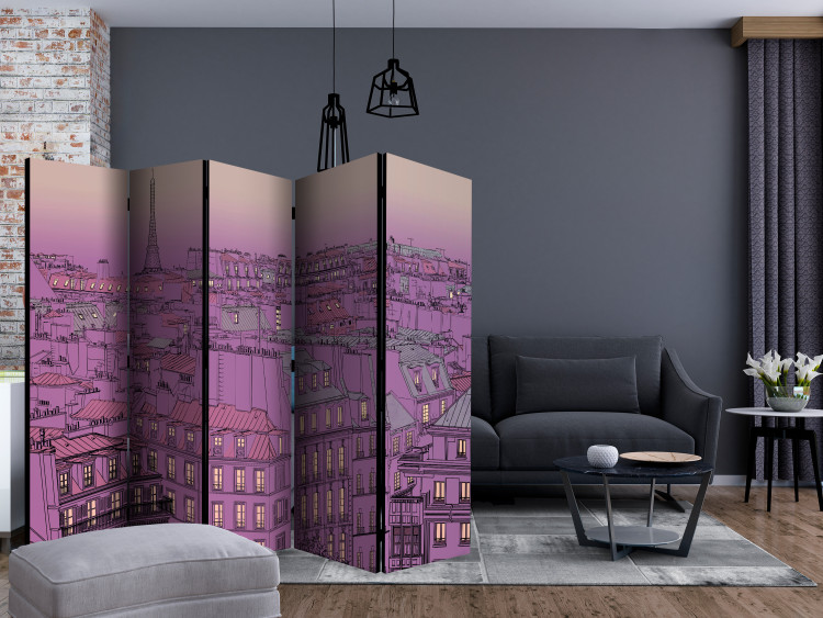 Folding Screen Friday Evening in Paris II - city architecture in a comic book motif 133741 additionalImage 4