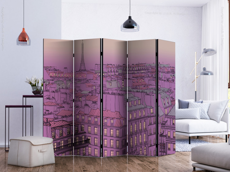 Folding Screen Friday Evening in Paris II - city architecture in a comic book motif 133741 additionalImage 2