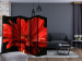 Room Divider Screen Red Gerbera II - flower with red petals on a black background 134041 additionalThumb 4