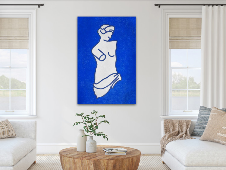 Canvas Art Print Figure of Venus - graphic modeled on Venus sculpture on blue offset 134241 additionalImage 3