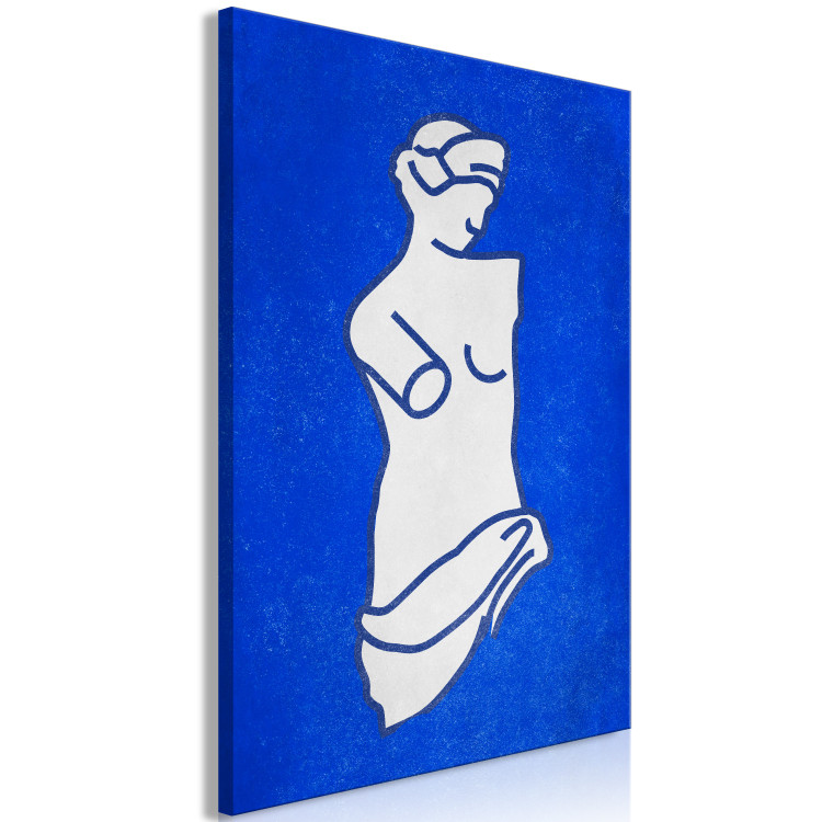 Canvas Art Print Figure of Venus - graphic modeled on Venus sculpture on blue offset 134241 additionalImage 2