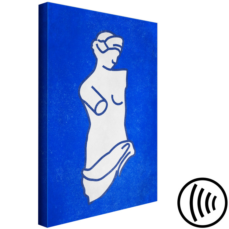 Canvas Art Print Figure of Venus - graphic modeled on Venus sculpture on blue offset 134241 additionalImage 6