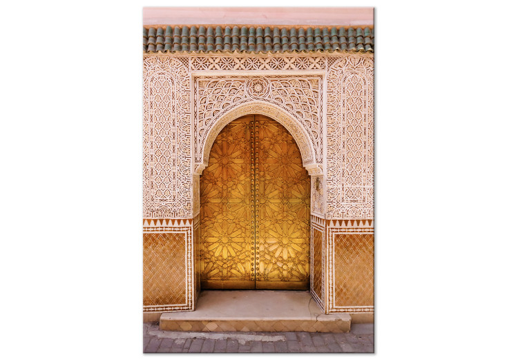 Canvas Art Print Arab Splendor (1-piece) Vertical - golden ornaments on the wall 134741