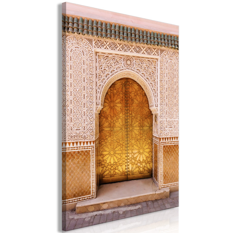 Canvas Art Print Arab Splendor (1-piece) Vertical - golden ornaments on the wall 134741 additionalImage 2