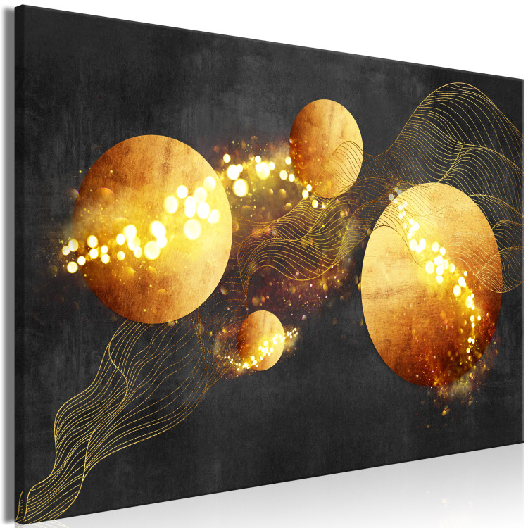 Canvas Art Print Cosmic Adventure (1-piece) Wide - abstract circles and waves 135941 additionalImage 2