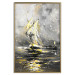 Poster Ship Amidst the Storm - grayscale landscape of a ship at sea 136041 additionalThumb 9