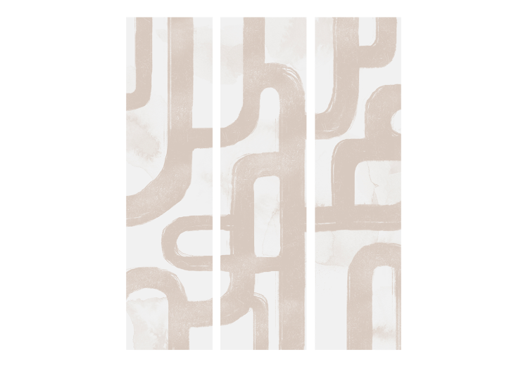 Room Separator Path of Abstraction (3-piece) - Simple composition in beige color 137241 additionalImage 3