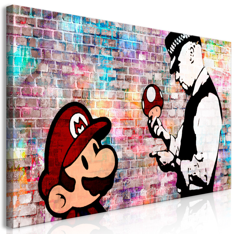 Large canvas print Rainbow Brick (Banksy) II [Large Format] 137541 additionalImage 2