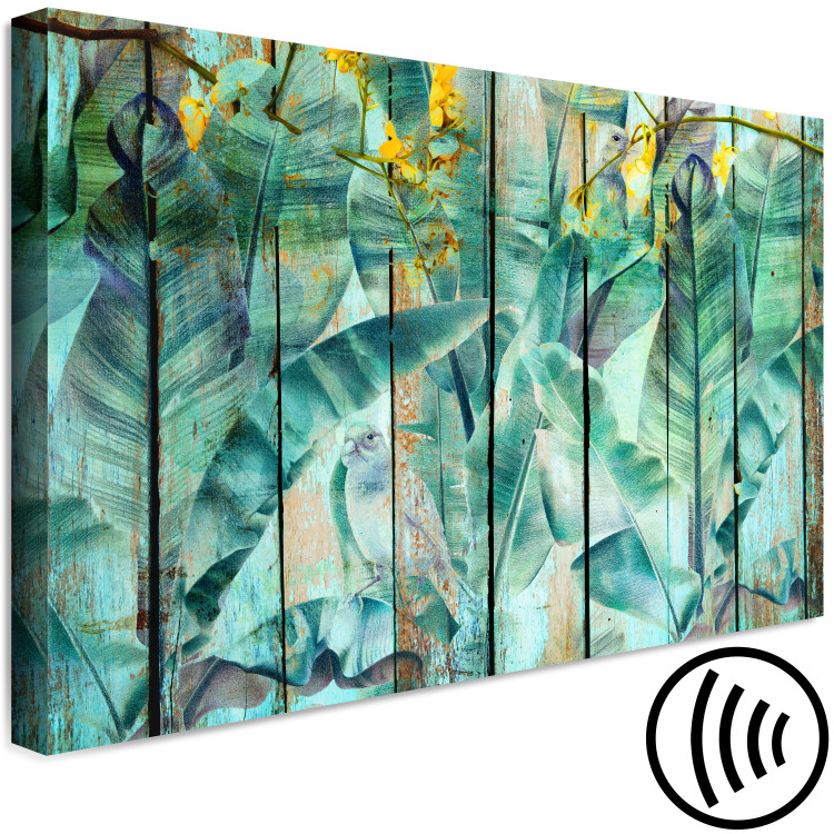 Canvas Moment with Greenery (1-piece) Wide - exotic birds on wood 137841 additionalImage 6