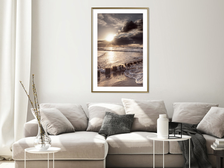 Poster Broken Passion - seascape against a setting sun 138041 additionalImage 18