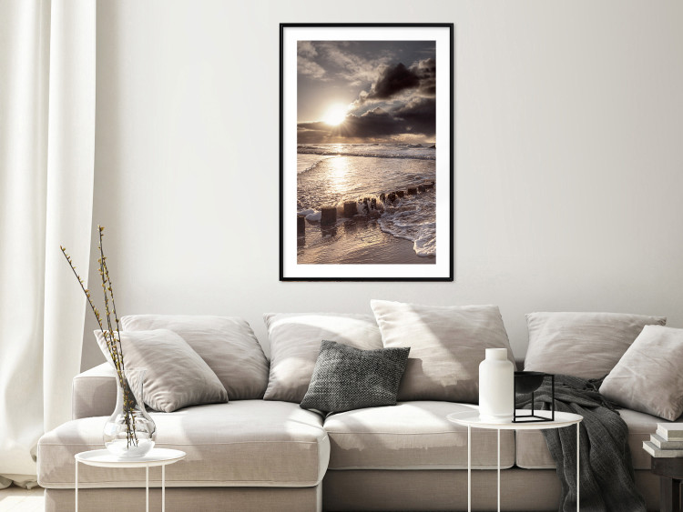 Poster Broken Passion - seascape against a setting sun 138041 additionalImage 17