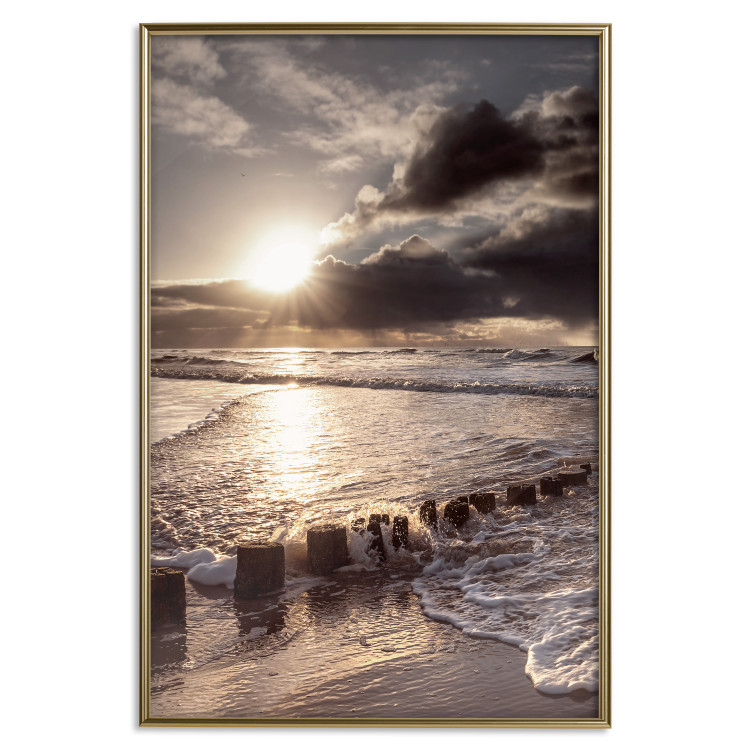 Poster Broken Passion - seascape against a setting sun 138041 additionalImage 12