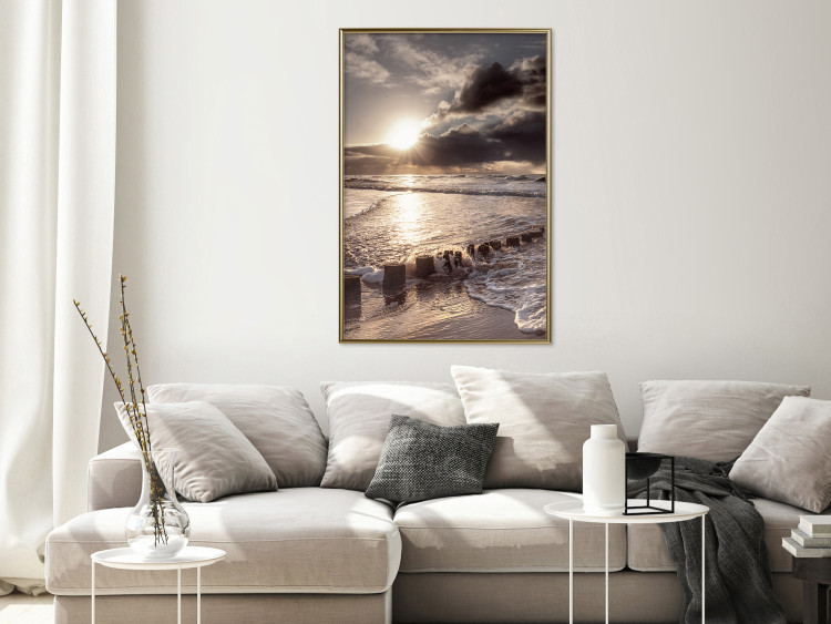 Poster Broken Passion - seascape against a setting sun 138041 additionalImage 13