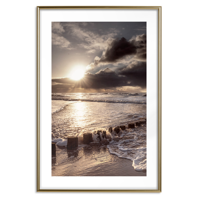 Poster Broken Passion - seascape against a setting sun 138041 additionalImage 19