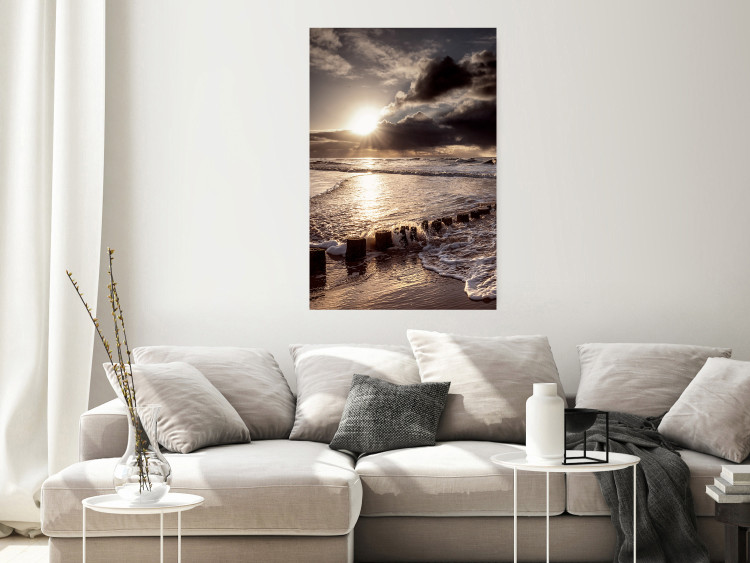 Poster Broken Passion - seascape against a setting sun 138041 additionalImage 16