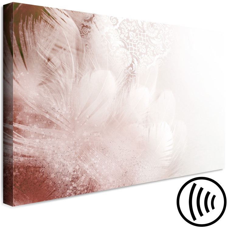 Canvas Art Print Feathers (1-piece) Wide - first variant - abstraction in pink 138241 additionalImage 6