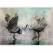 Photo Wallpaper A pair of cranes - dancing birds on a gray background 138841 additionalThumb 5