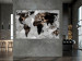 Canvas Print World in Gold (1-piece) Wide - world map and abstraction in background 143041 additionalThumb 3