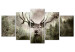 Canvas Print Spirit of the Forest (5-piece) Wide - woodland creature and coniferous trees in the background 143241