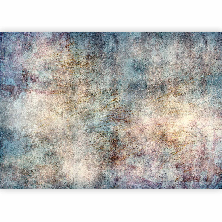 Wall Mural Blue flashes - concrete textured abstract with golden glow 143341 additionalImage 5