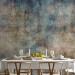 Wall Mural Blue flashes - concrete textured abstract with golden glow 143341 additionalThumb 6