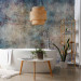 Wall Mural Blue flashes - concrete textured abstract with golden glow 143341 additionalThumb 8