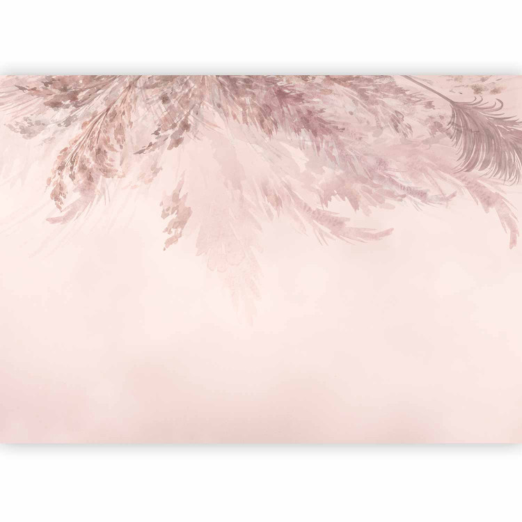 Wall Mural Landscape - painted dried flowers and leaves on a background in shades of pink 143841 additionalImage 5