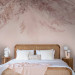 Wall Mural Landscape - painted dried flowers and leaves on a background in shades of pink 143841 additionalThumb 2
