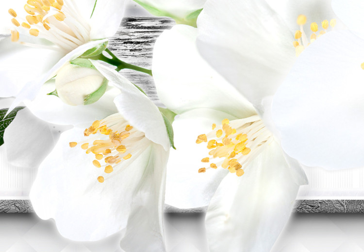 Canvas White Flowers (1-piece) - spring blossoms on an abstract background 144041 additionalImage 5